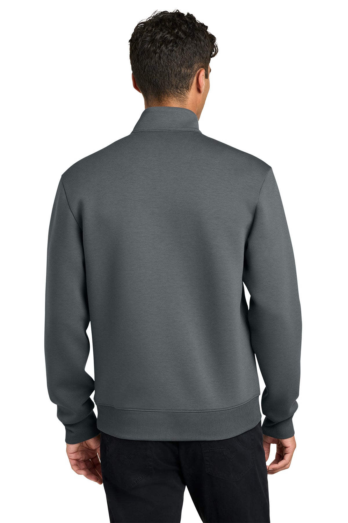 Mercer+Mettle Soft Spacer 1/4-Zip in Storm Grey, back on model