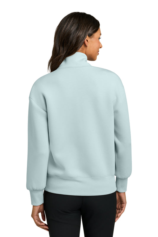 Mercer+Mettle Women’s Soft Spacer 1/4-Zip in Celestial Blue, back on model