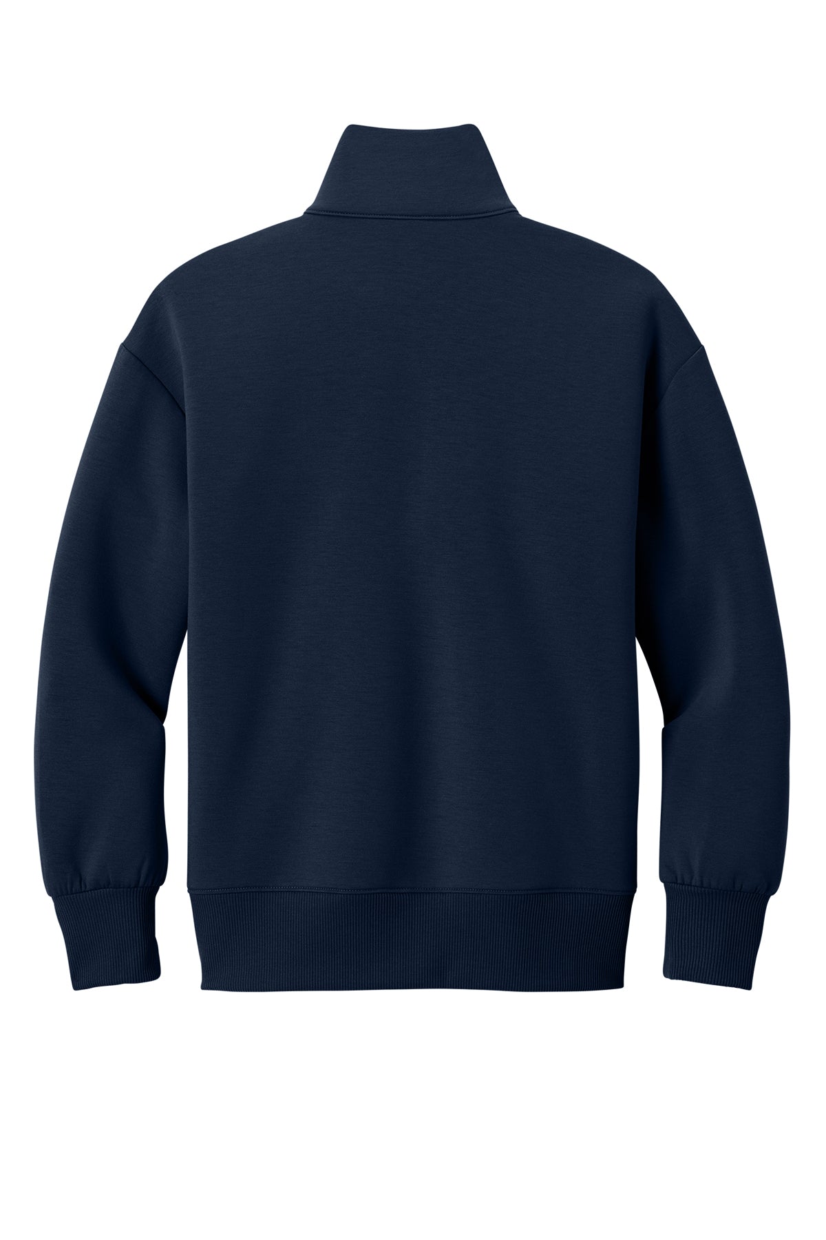 Mercer+Mettle Women’s Soft Spacer 1/4-Zip in Night Navy, back flat