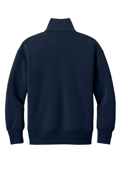 Mercer+Mettle Women’s Soft Spacer 1/4-Zip in Night Navy, back flat
