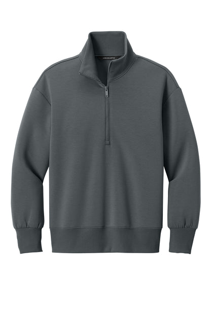 Mercer+Mettle Women’s Soft Spacer 1/4-Zip in Storm Grey, front flat