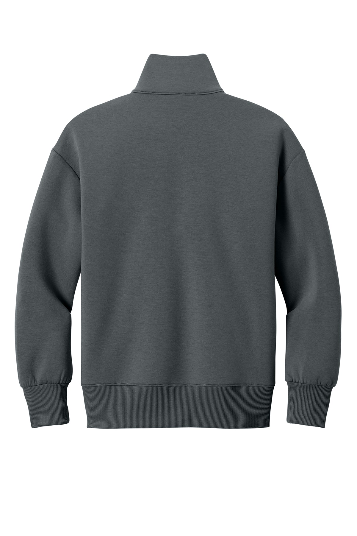Mercer+Mettle Women’s Soft Spacer 1/4-Zip in Storm Grey, back flat