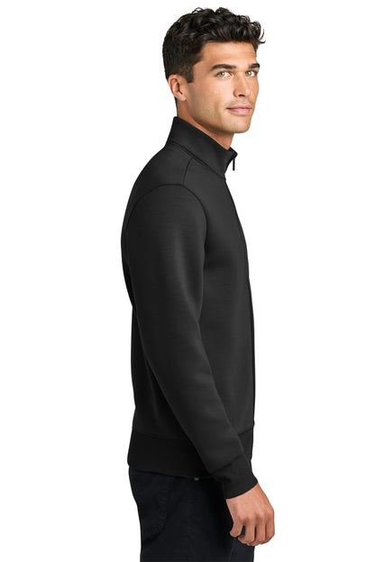 Mercer+Mettle Soft Spacer Full-Zip in Deep Black, side on model