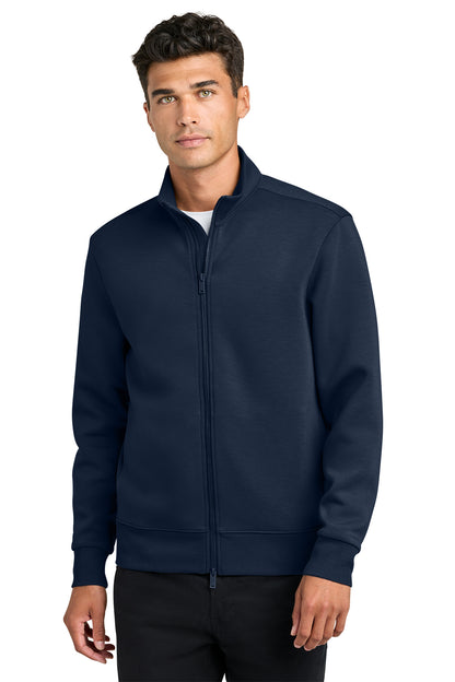 Mercer+Mettle Soft Spacer Full-Zip in Night Navy, front on model