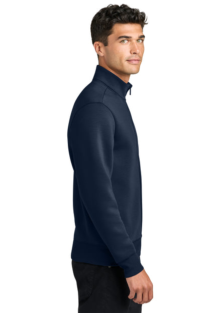 Mercer+Mettle Soft Spacer Full-Zip in Night Navy, side on model