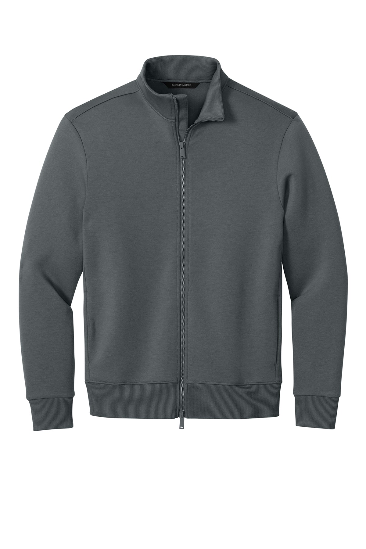 Mercer+Mettle Soft Spacer Full-Zip in Storm Grey, front flat