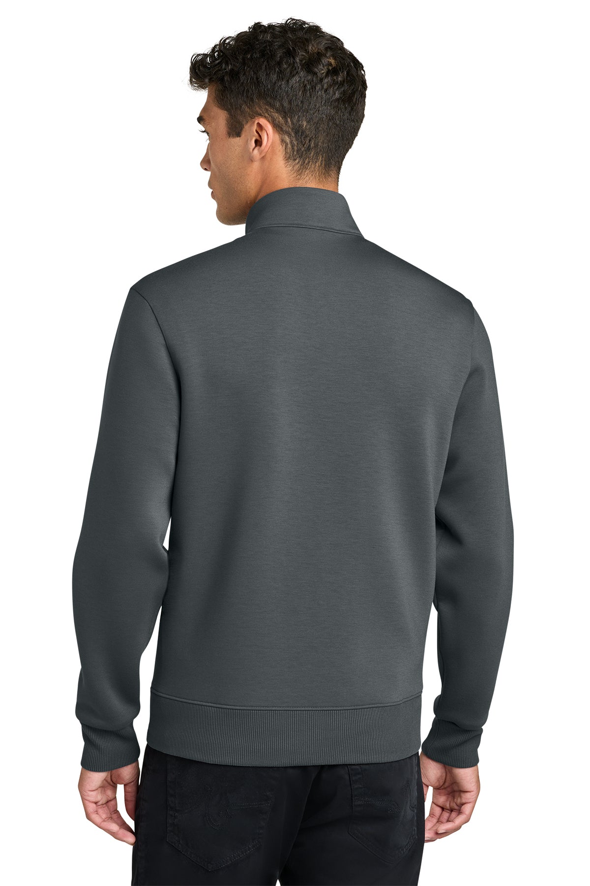 Mercer+Mettle Soft Spacer Full-Zip in Storm Grey, back on model