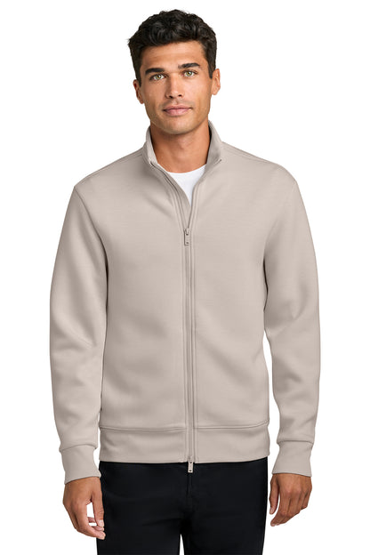 Mercer+Mettle Soft Spacer Full-Zip in Warm Quartz, front on model