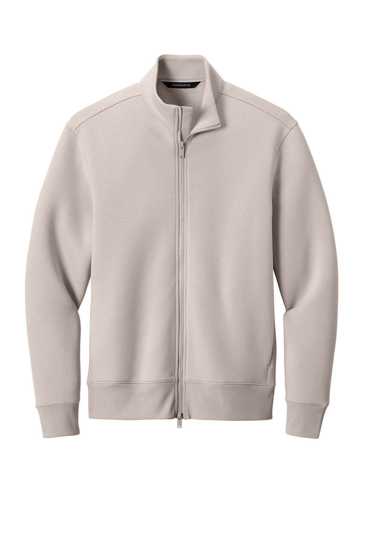 Mercer+Mettle Soft Spacer Full-Zip in Warm Quartz, front flat