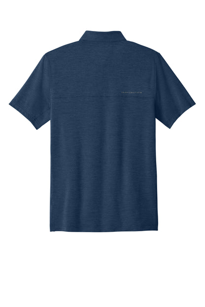 TravisMathew Onward Polo in Navy Heather, back flat