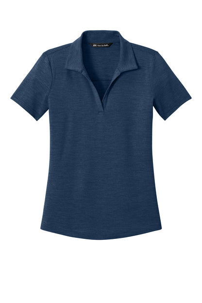 TravisMathew Women’s Onward Polo in Navy Heather, front flat