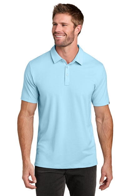 TravisMathew Crestview Polo in Dream Blue, front on model