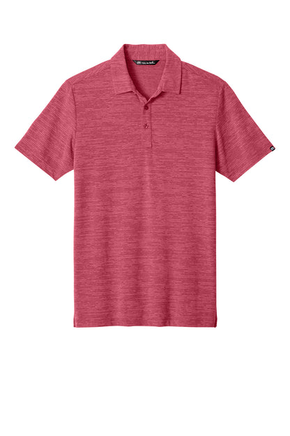 TravisMathew Crestview Polo in Scooter Red Heather, front flat