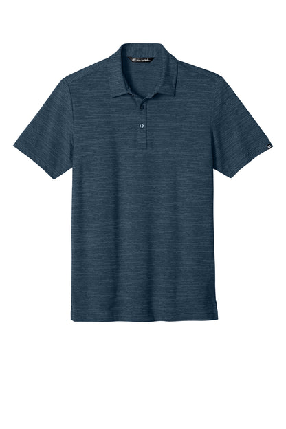 TravisMathew Crestview Polo in Vintage Indigo Heather, front flat