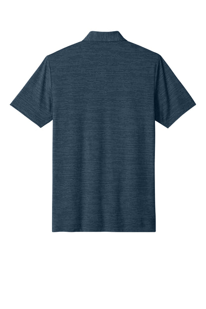 TravisMathew Crestview Polo in Vintage Indigo Heather, back flat