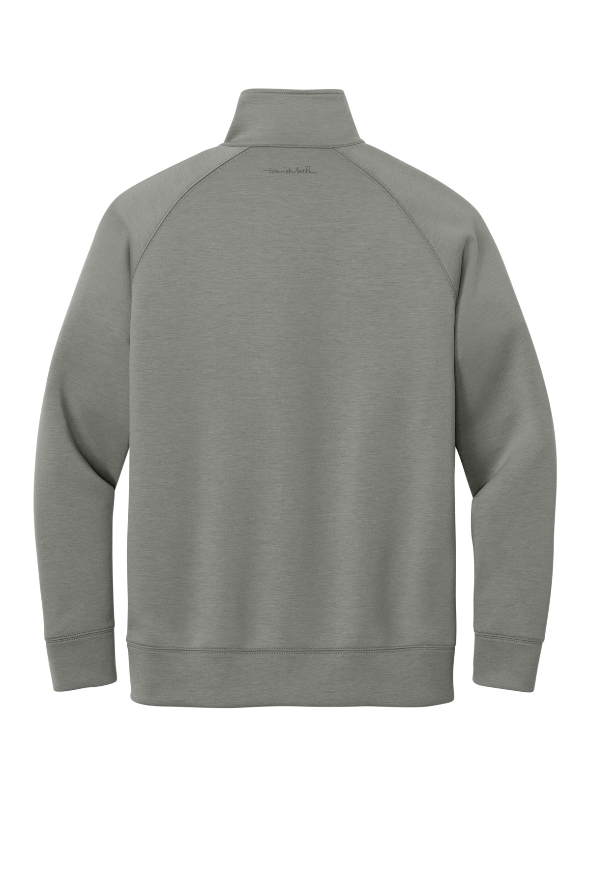 TravisMathew Momentum Shift 1/4-Zip in Quiet Shade Grey, back flat