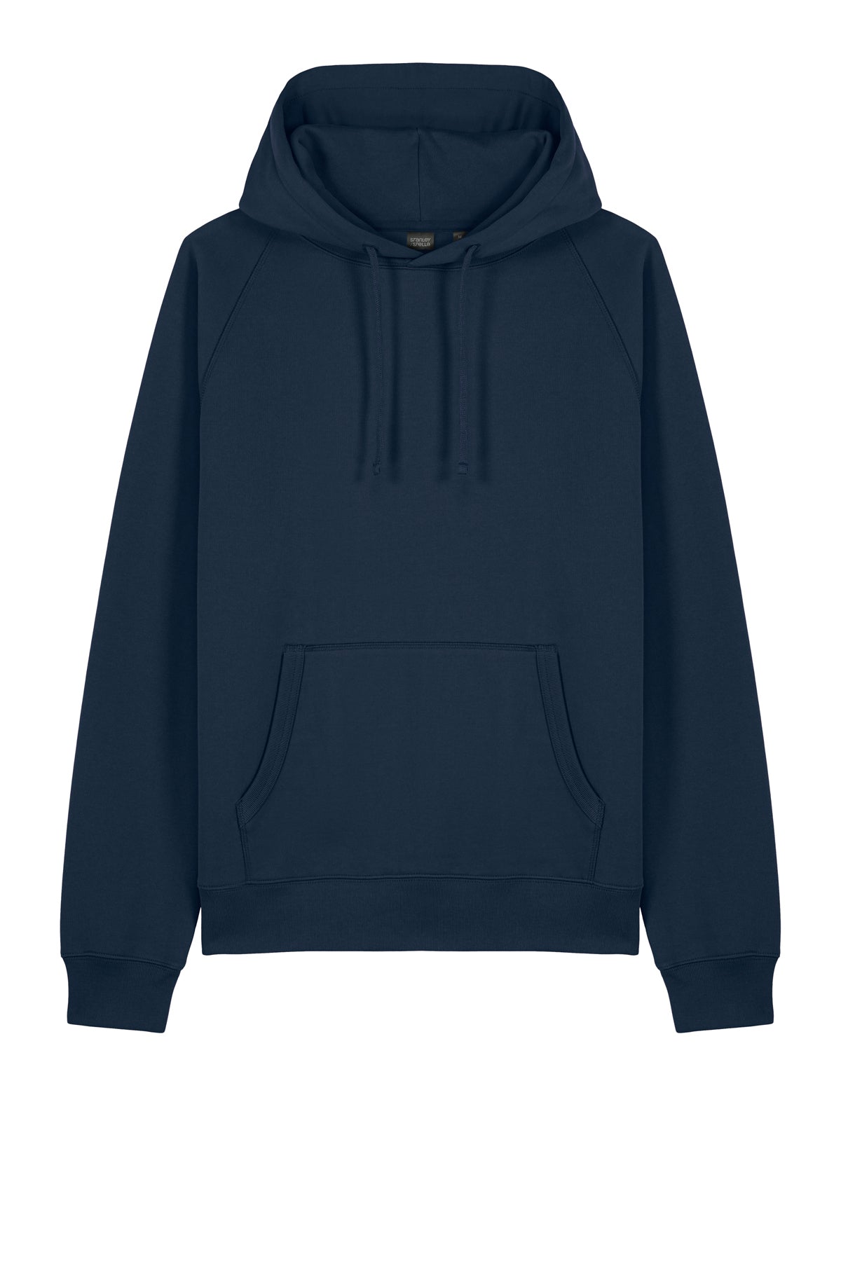 Stanley/Stella Unisex Striker Hooded Sweatshirt in French Navy, front flat