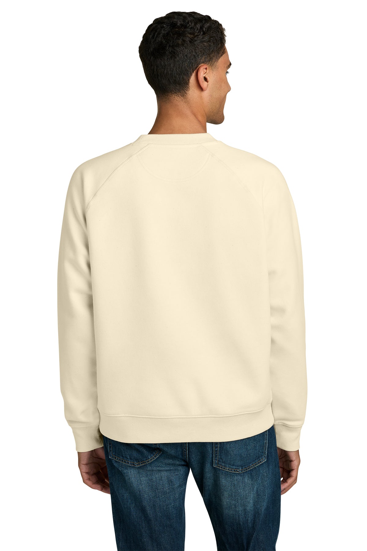 Stanley/Stella Unisex Knoxer Crewneck Sweatshirt in Natural Raw, back on model