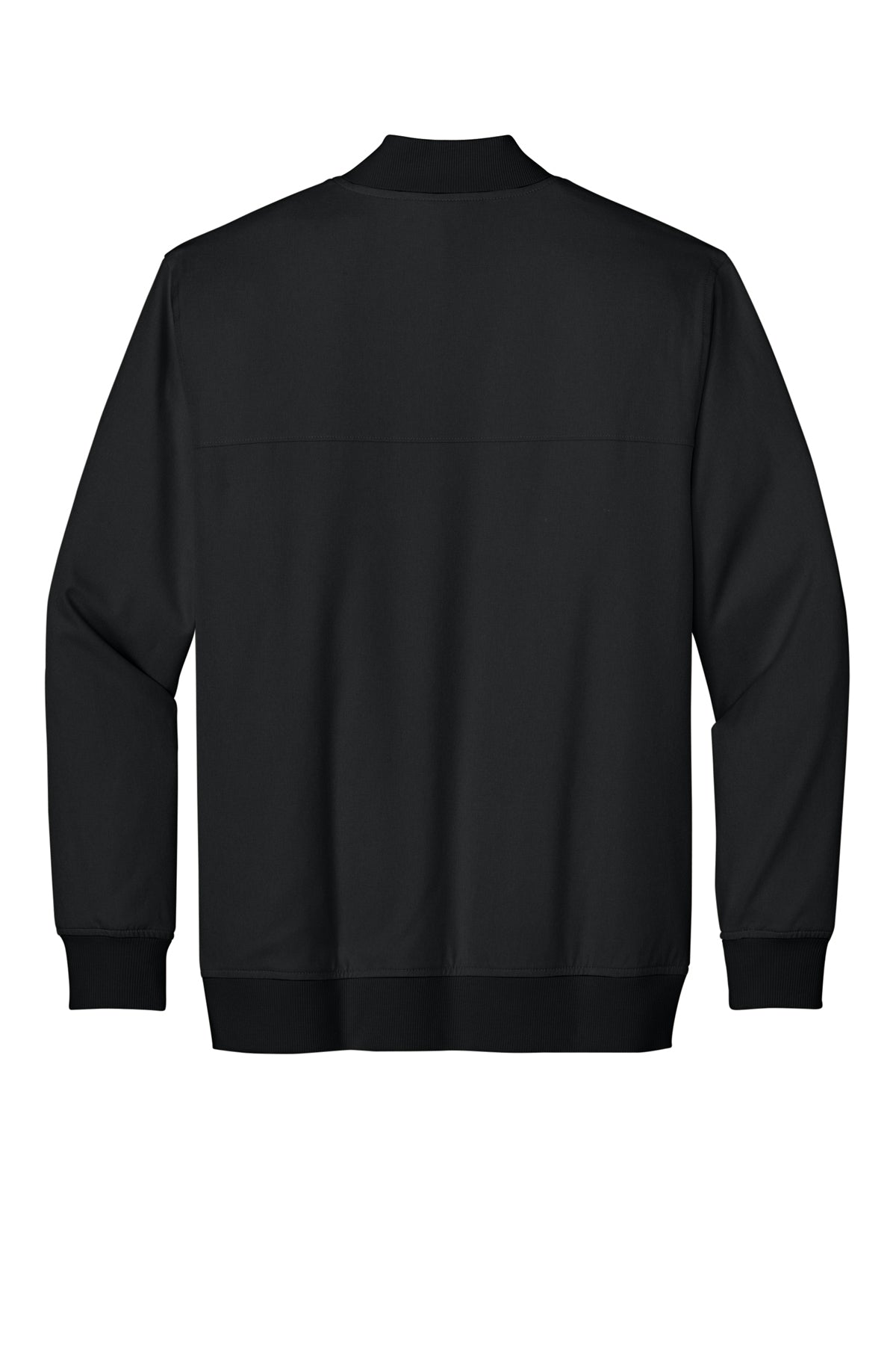TravisMathew Bomber Jacket in Black, back flat