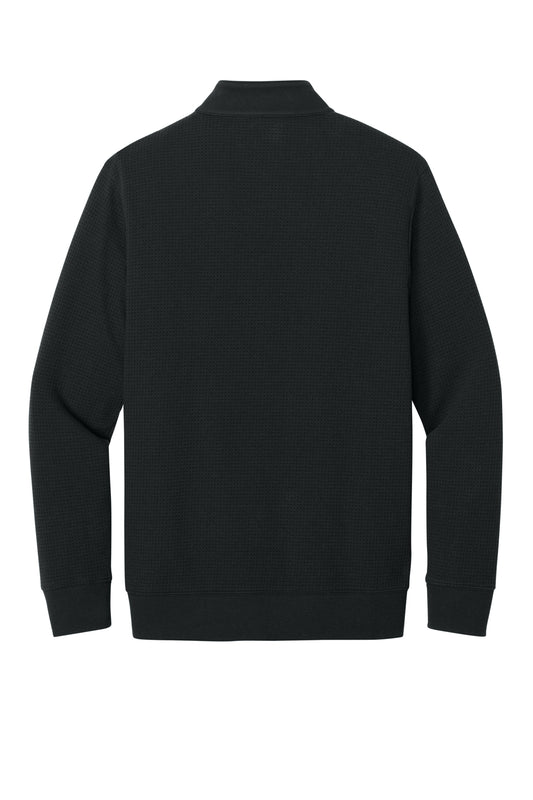 TravisMathew Waffle 1/4-Zip in Black, back flat
