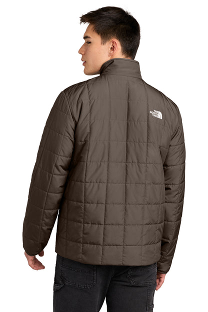 The North Face Iron Drift Quilted Jacket in Smokey Brown, back on model