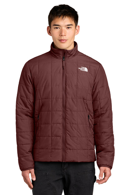 The North Face Iron Drift Quilted Jacket in Sumac Burgundy, front on model