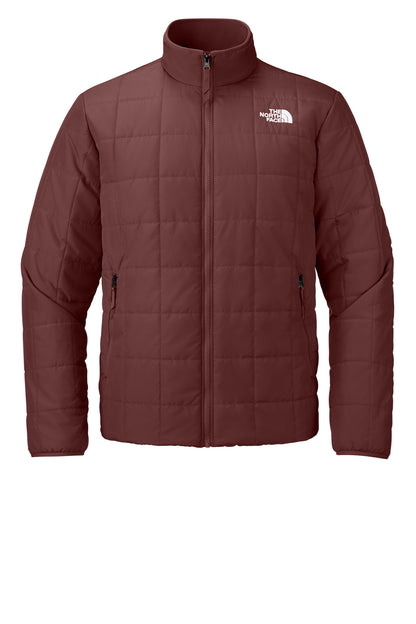 The North Face Iron Drift Quilted Jacket in Sumac Burgundy, front flat