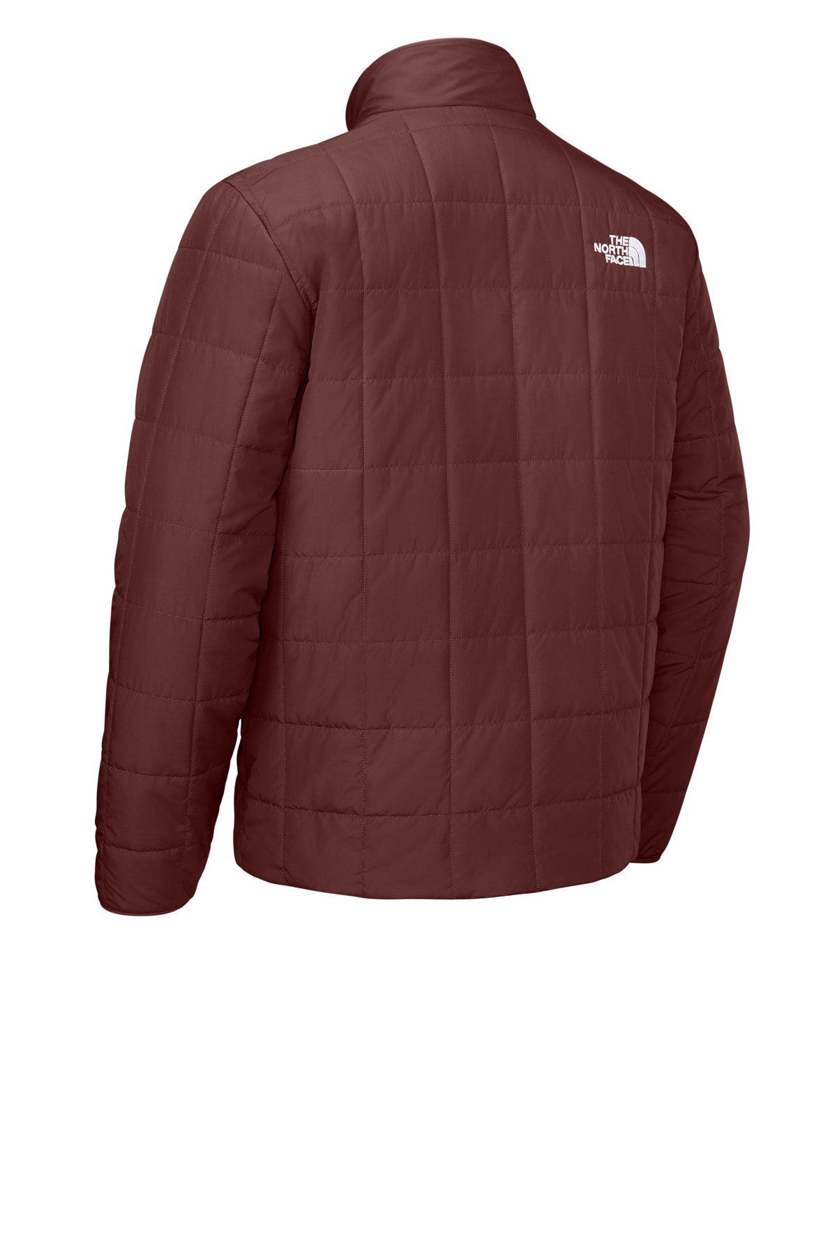 The North Face Iron Drift Quilted Jacket in Sumac Burgundy, back flat