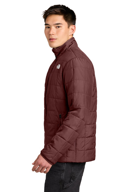 The North Face Iron Drift Quilted Jacket in Sumac Burgundy, side on model