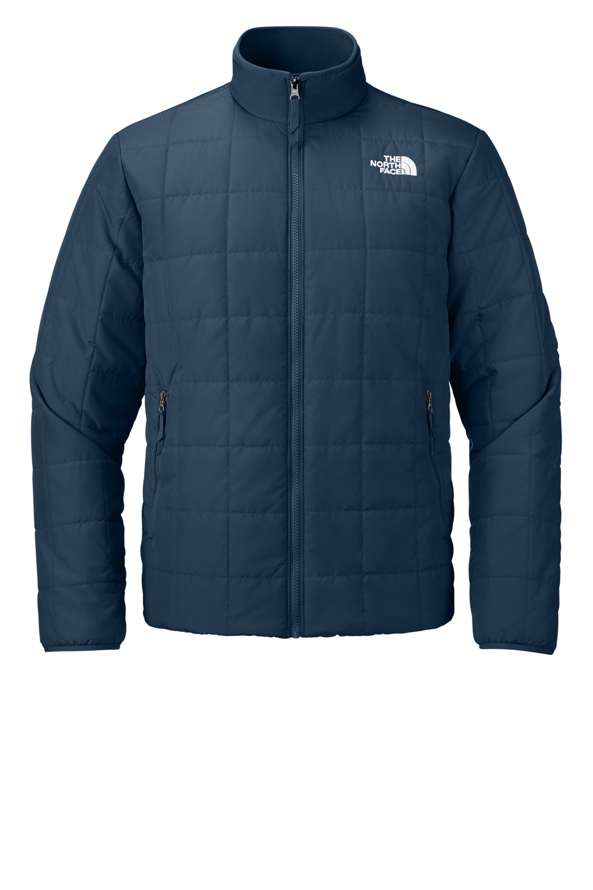 The North Face Iron Drift Quilted Jacket in Summit Navy, front flat