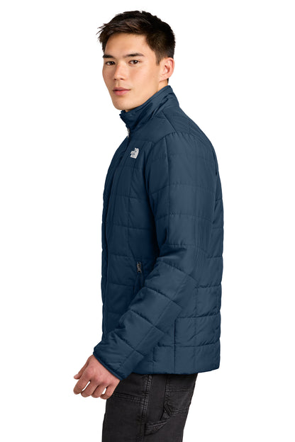The North Face Iron Drift Quilted Jacket in Summit Navy, side on model