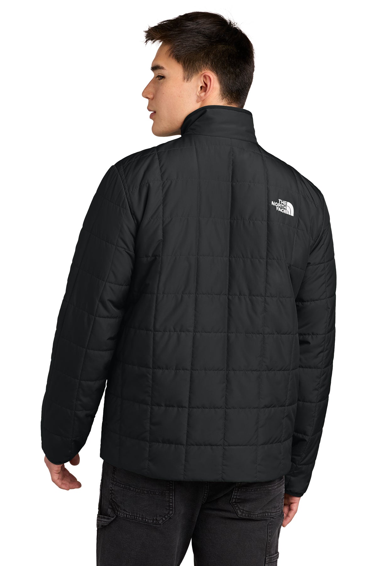 The North Face Iron Drift Quilted Jacket in TNF Black, back on model