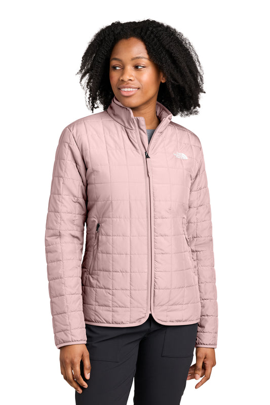 The North Face Women’s Iron Drift Quilted Jacket in Metal Pink, front on model