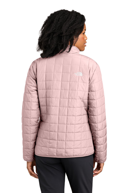 The North Face Women’s Iron Drift Quilted Jacket in Metal Pink, back on model
