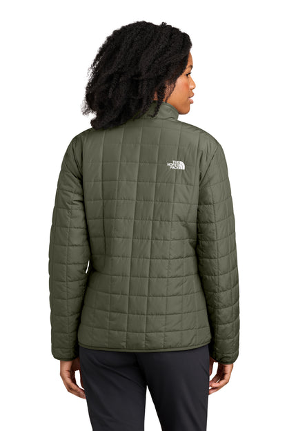 The North Face Women’s Iron Drift Quilted Jacket in New Taupe Green, back on model