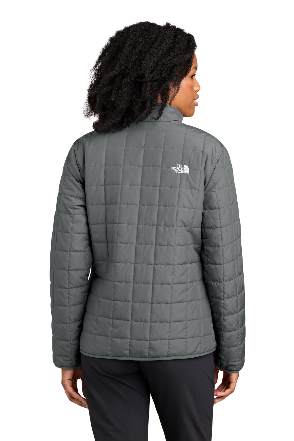 The North Face Women’s Iron Drift Quilted Jacket in Smoked Pearl Grey, back on model