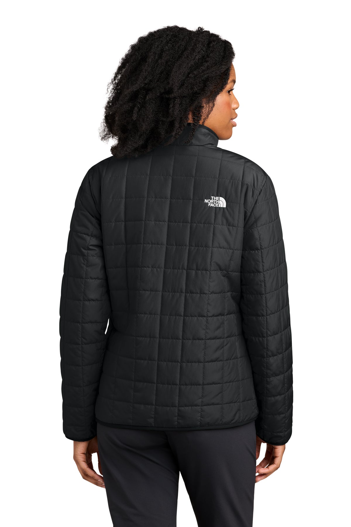 The North Face Women’s Iron Drift Quilted Jacket in TNF Black, back on model