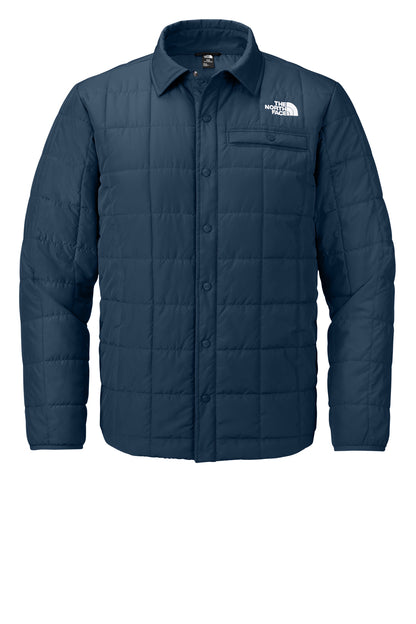 The North Face Iron Drift Quilted Shirt Jacket in Summit Navy, front flat
