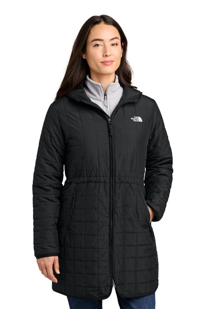 The North Face Women’s Iron Drift Quilted Hooded Parka in TNF Black, front on model