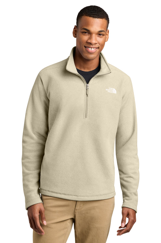 The North Face Textured Pine Grove 1/2-Zip in Gravel Heather, front on model