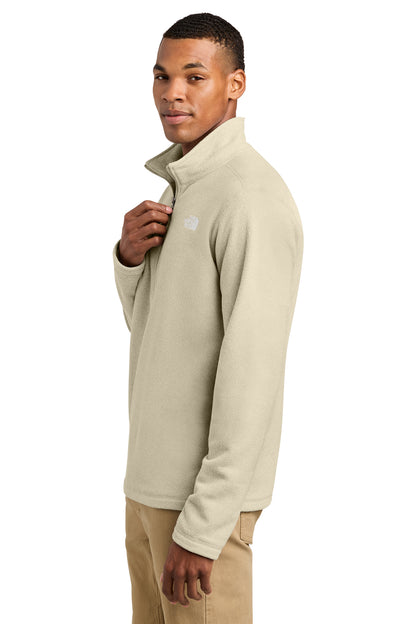 The North Face Textured Pine Grove 1/2-Zip in Gravel Heather, side on model