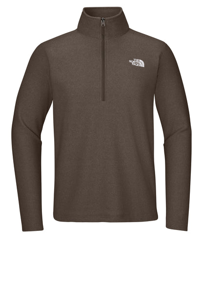 The North Face Textured Pine Grove 1/2-Zip in Smokey Brown Heather, front flat