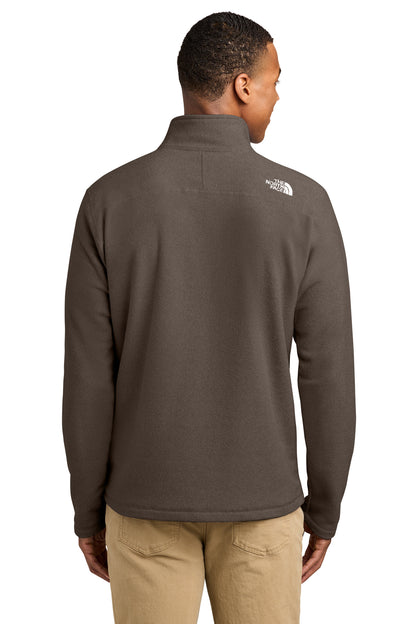 The North Face Textured Pine Grove 1/2-Zip in Smokey Brown Heather, back on model