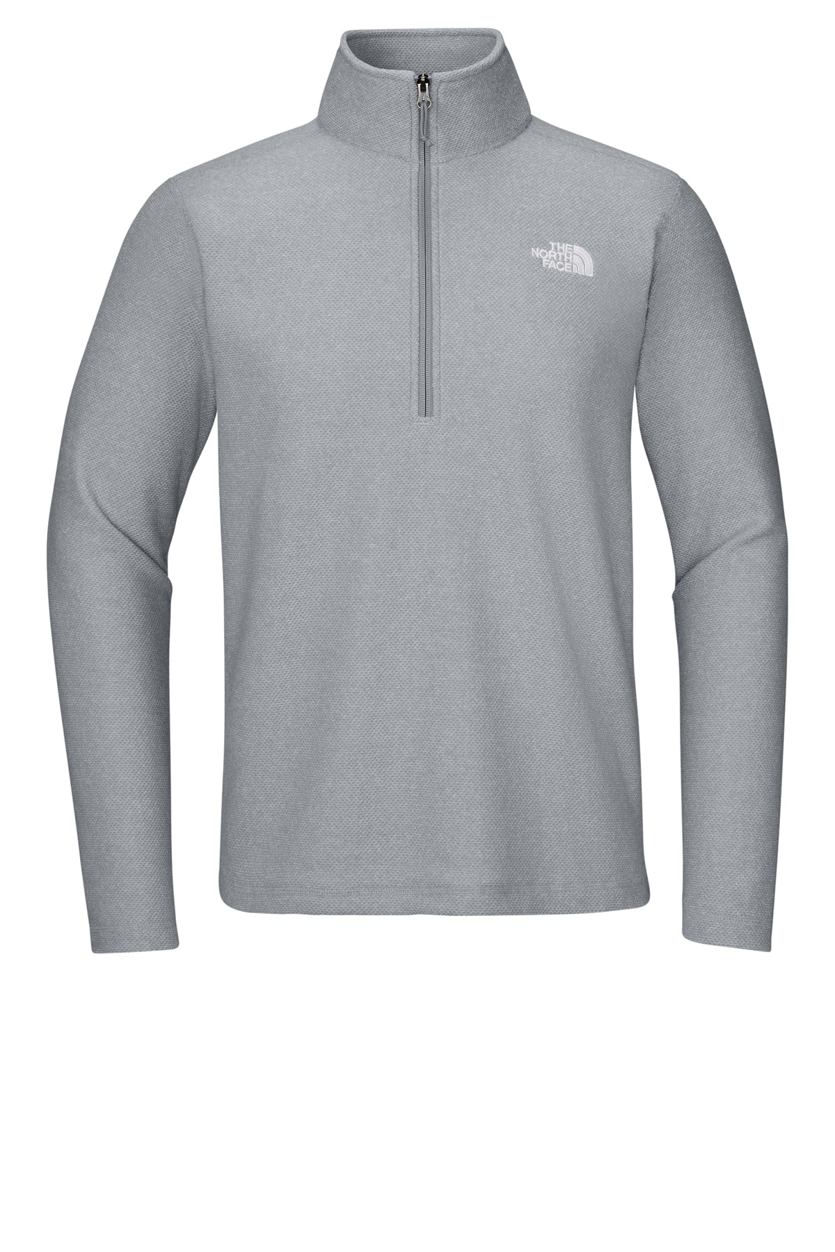 The North Face Textured Pine Grove 1/2-Zip in TNF Light Grey Heather, front flat