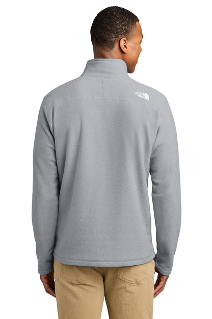 The North Face Textured Pine Grove 1/2-Zip in TNF Light Grey Heather, back on model