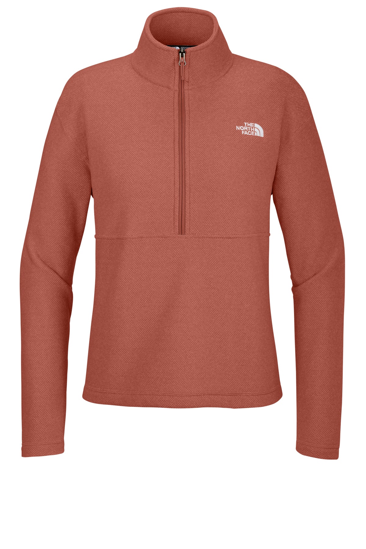 The North Face Women’s Textured Pine Grove 1/2-Zip in Mars Dust Heather, front flat