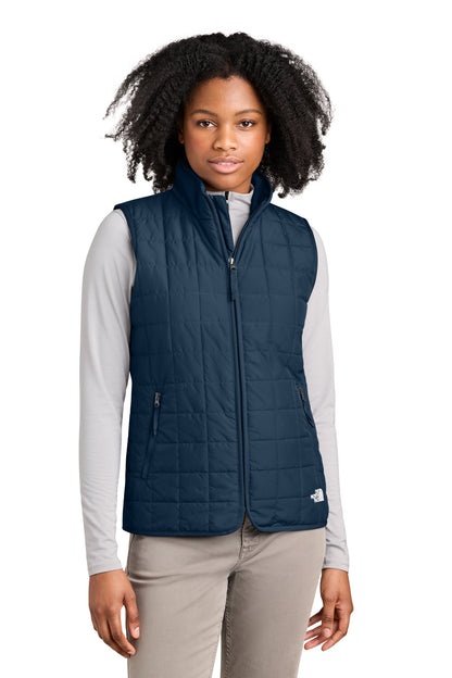 The North Face Women’s Iron Drift Quilted Vest in Summit Navy, front on model