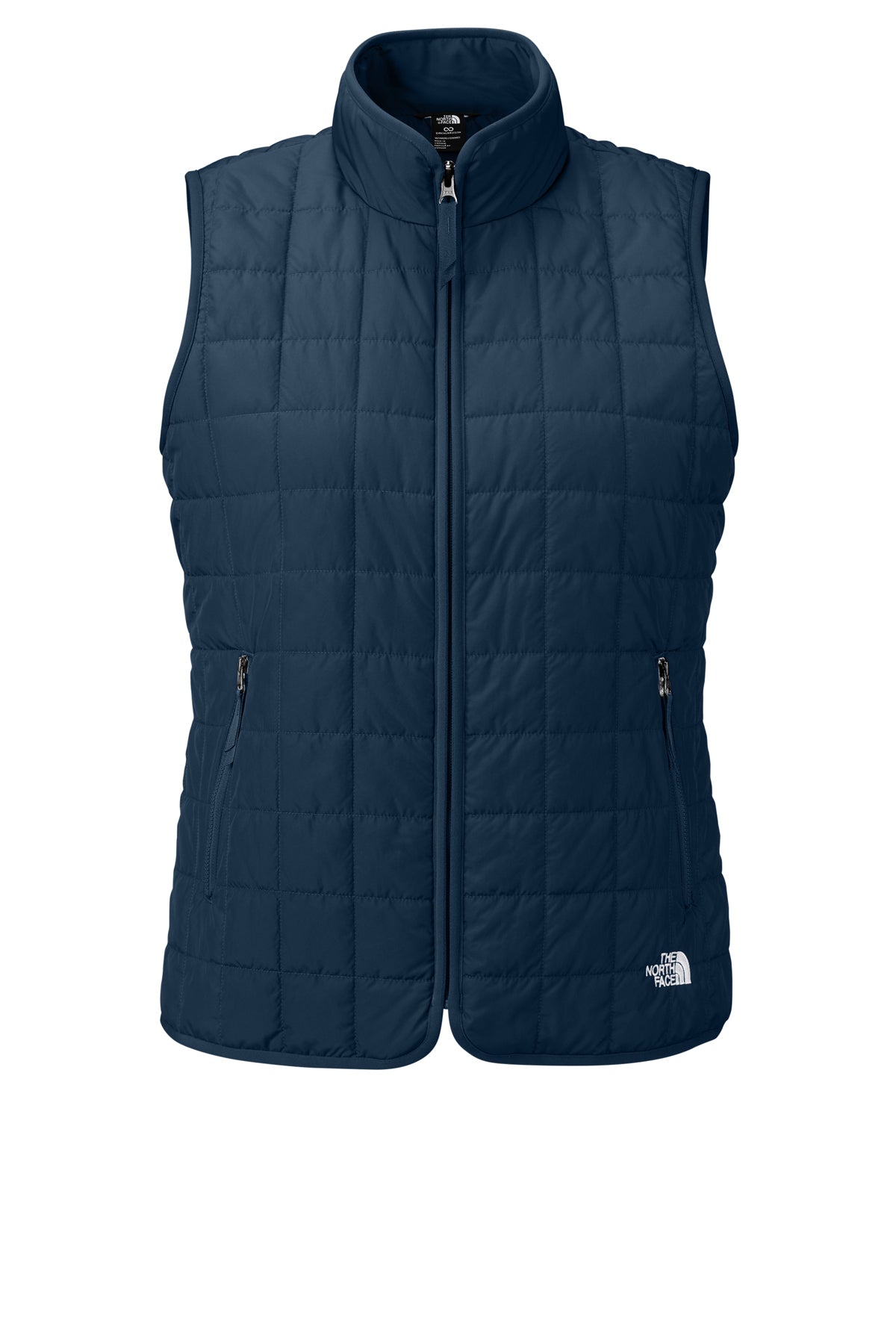 The North Face Women’s Iron Drift Quilted Vest in Summit Navy, front flat