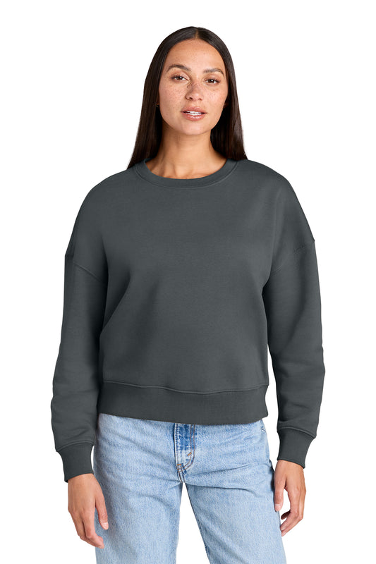 Stanley/Stella Women’s Stella Alma Crewneck Sweatshirt in Anthracite, front on model