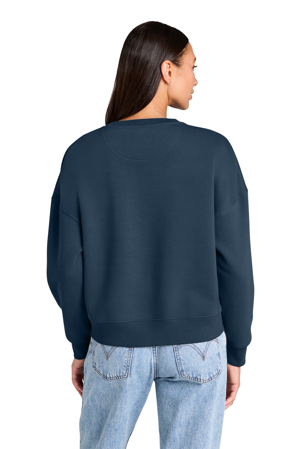 Stanley/Stella Women’s Stella Alma Crewneck Sweatshirt in Deep Teal, back on model